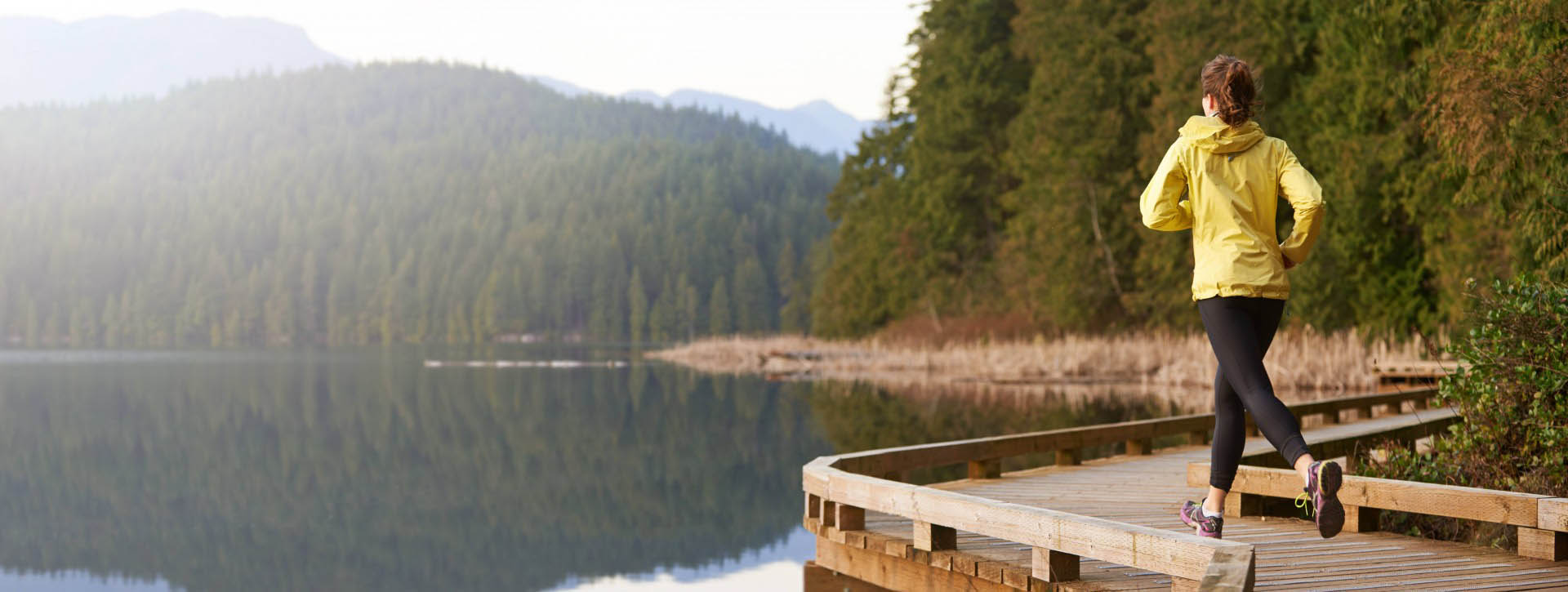 Woman running outside