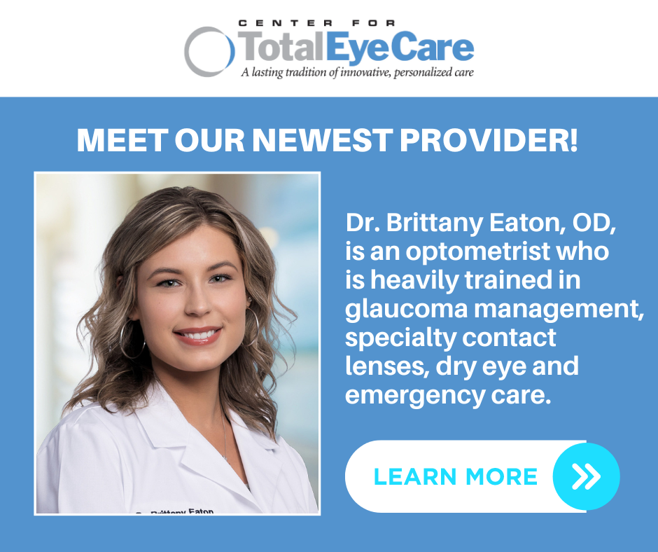 Meet Our Newest Provider Graphic with Headshot of Dr. Eaton